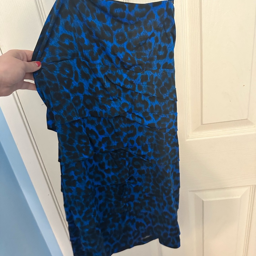 Blue Leopard Print Dress